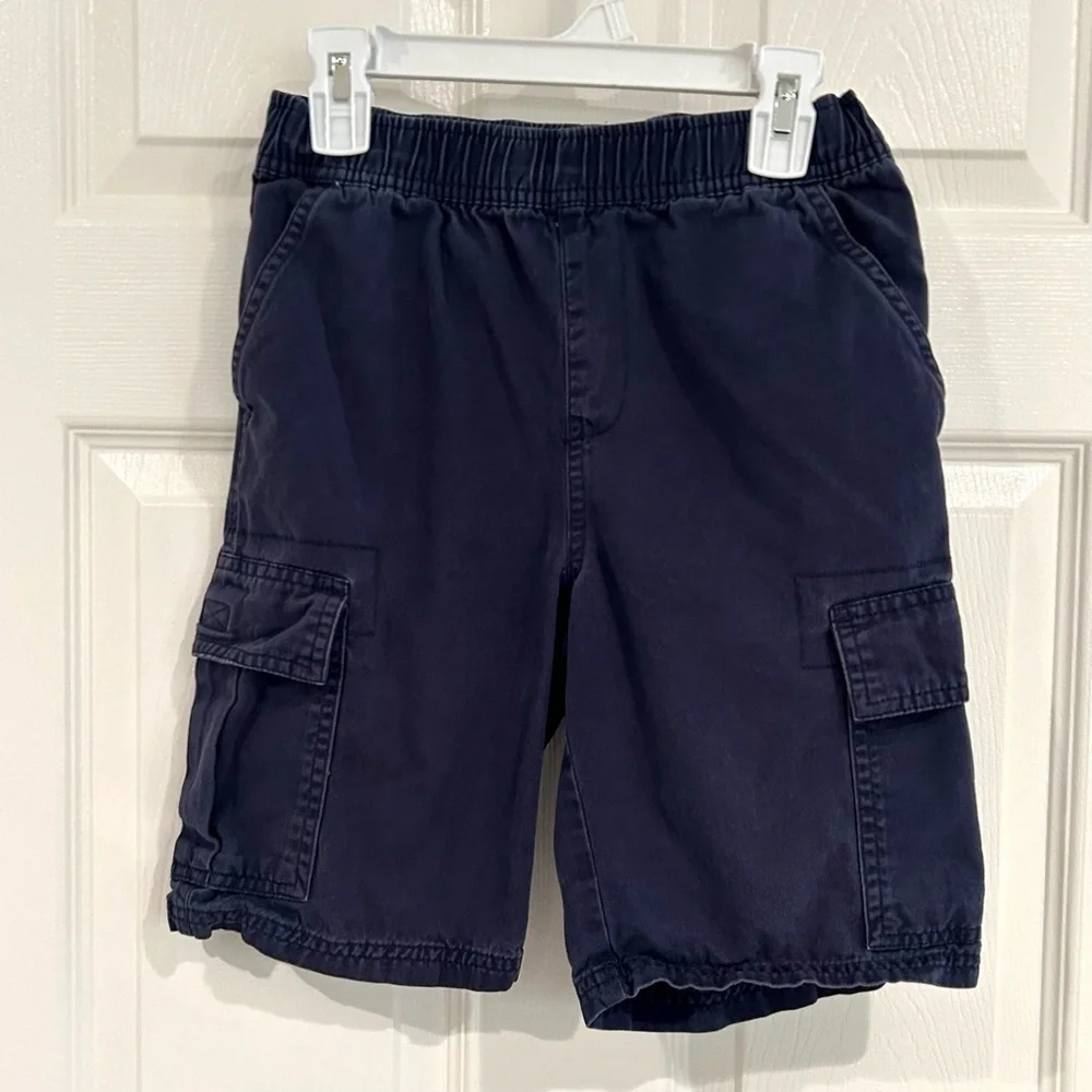 The Children's Place Boys Navy Blue Cargo Shorts Sz 10 Pull On Adjustable Waist